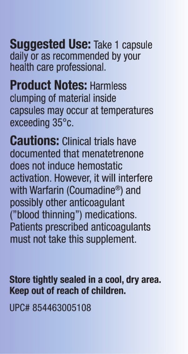 Frasco de Vitamina K2 Mk4 Vegana Mejora Constante