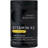 Frasco vitamina K2 MK7 180 mcg Sports Research 60 cápsulas veganas