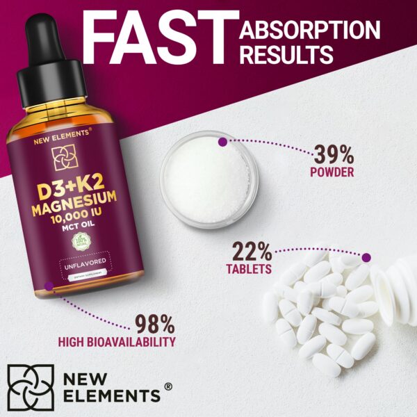 Frasco vitamina líquida d3 k2 y magnesio glicinato 2 onzas