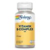 Frasco de vitaminas B complejo Solaray en cápsulas veganas
