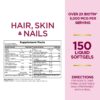 Frasco vitaminas cabello piel uñas Nature's Bounty 150 softgels