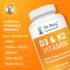 Frasco vitaminas Dr Berg D3 K2 120 cápsulas polvo para salud