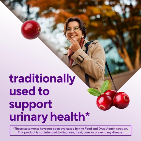 Frasco de vitaminas en gomita para salud urinaria femenina