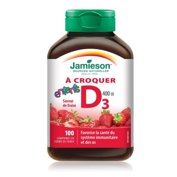 Frasco Vitaminas Jamieson masticables vitamina d niños