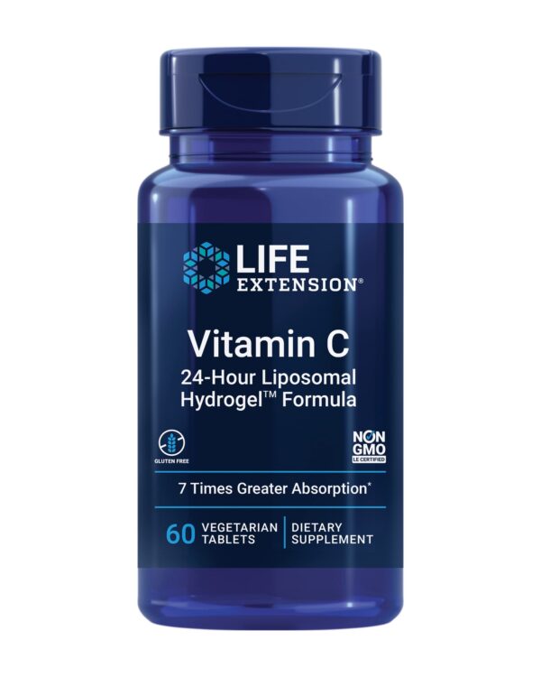 Frasco vitaminas Life Extension vitamina C hidrogelo liposomal 24h