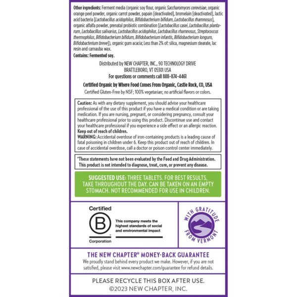 Frasco vitaminas Perfect Prenatal New Chapter para embarazo