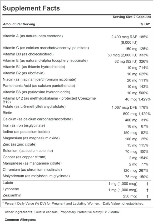 Frasco vitaminas prenatales ANDREW LESSMAN 180 cápsulas
