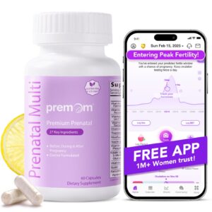 Frasco vitaminas prenatales premom 27 nutrientes veganas