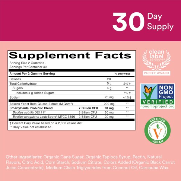 Gomitas probióticas en mano con sabor fresa crema