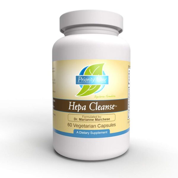 Frasco vitaminas Priority One Hepa Cleanse apoyo hígado 60 cápsulas