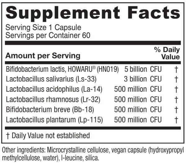 Frasco Vitanica Flora Symmetry suplemento probiótico intestinal
