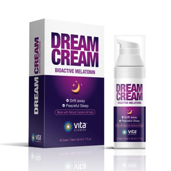 Frasco de Vitasciences Dream Cream Melatonina 3mg para dormir