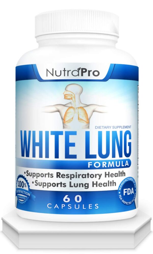 Frasco White Lung NutraPro 60 cápsulas limpieza pulmonar