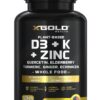 Frasco de X Gold Health 8 en 1 D3 K2 cápsulas