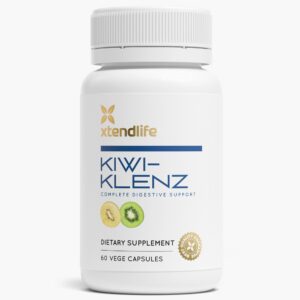 Frasco de Xtendlife Kiwi-Klenz prebiótico natural en cápsulas vegetarianas
