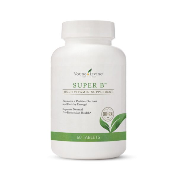 Frasco Young Living Super B con 60 tabletas multivitamínicas