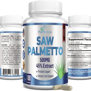 Frasco YUMMYVITE Saw Palmetto 45% extracto suplemento próstata 100 cápsulas