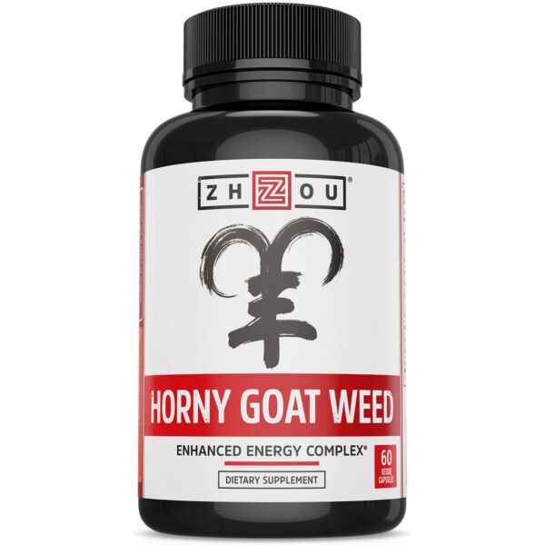 Version 1.0.0 Frasco Zhou Horny Goat Weed suplemento energético 60 cápsulas