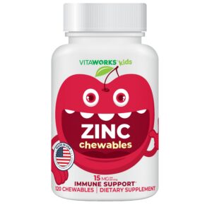 Frasco VitaWorks Zinc 15 mg para niños