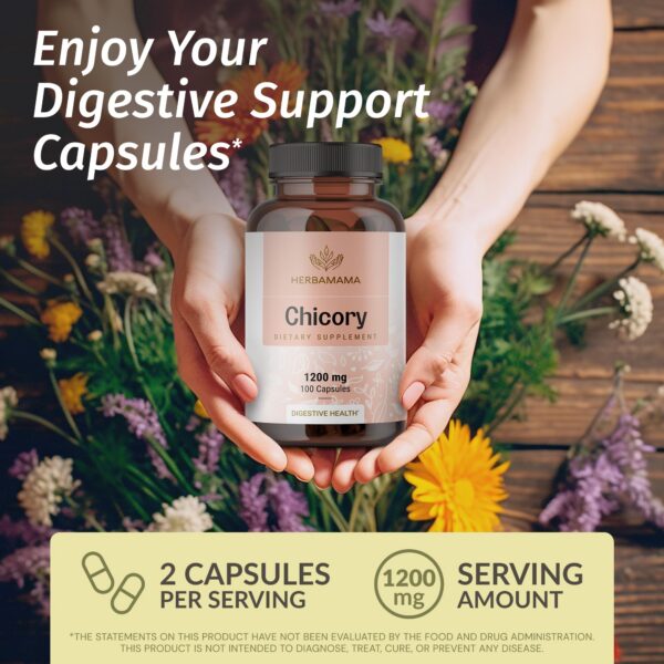 Frascos cápsulas de achicoria y botella de cardo mariano HERBAMAMA