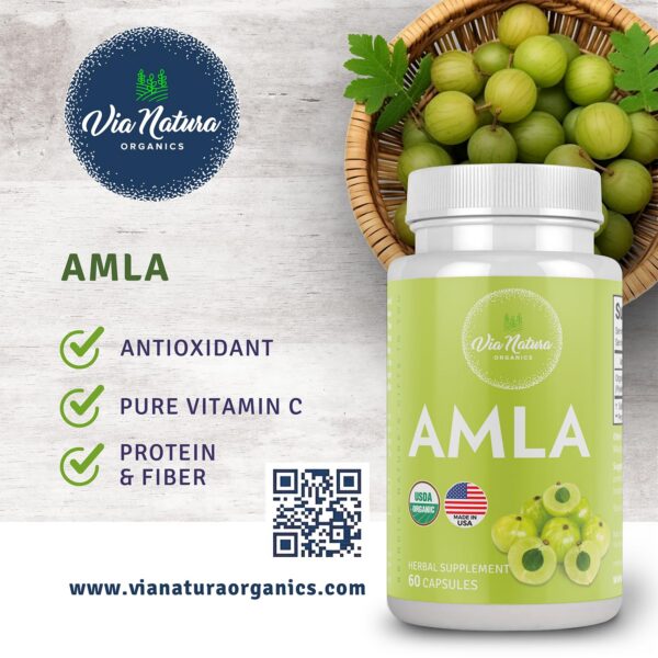 Frascos cápsulas amla orgánico vía natura