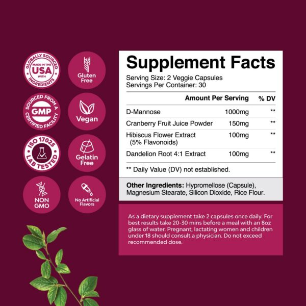 Version 1.0.0 Frascos cápsulas D Mannose y gomitas cúrcuma para salud femenina