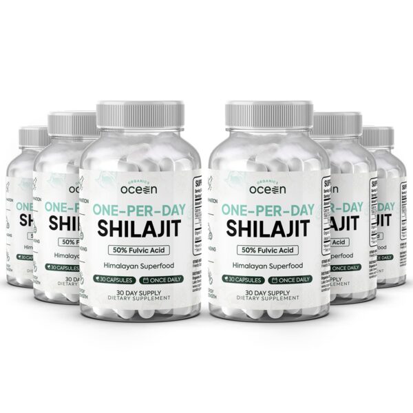 Version 1.0.0 Frascos cápsulas Shilajit Organics Ocean para salud y vitalidad