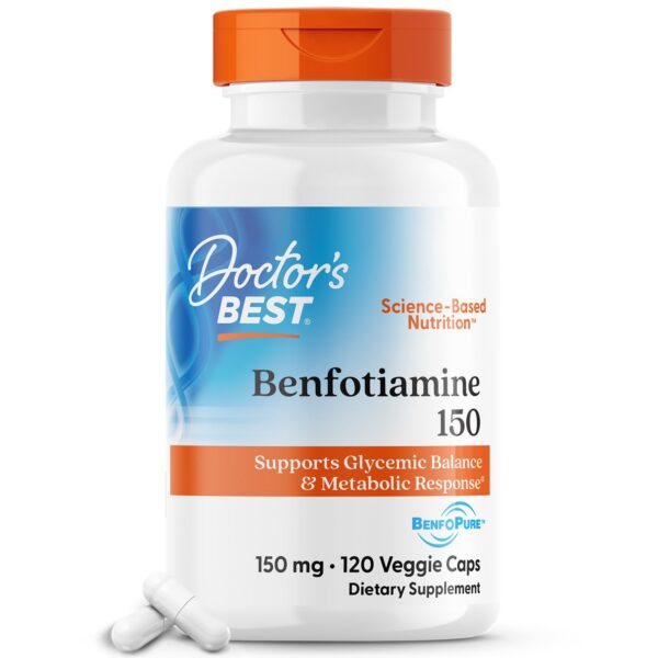 Frasco Doctor's BEST Benfotiamina 150 mg cápsulas veganas