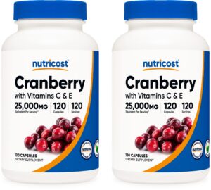 Frascos extracto de arándano Nutricost 25,000mg