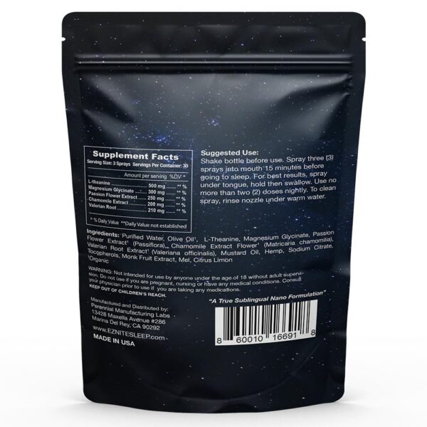 Frascos de EZ Nite Sleep Botanicals para un sueño reparador