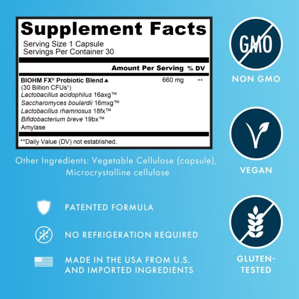 Frascos de fibra prebiótica y probiótica BIOHM