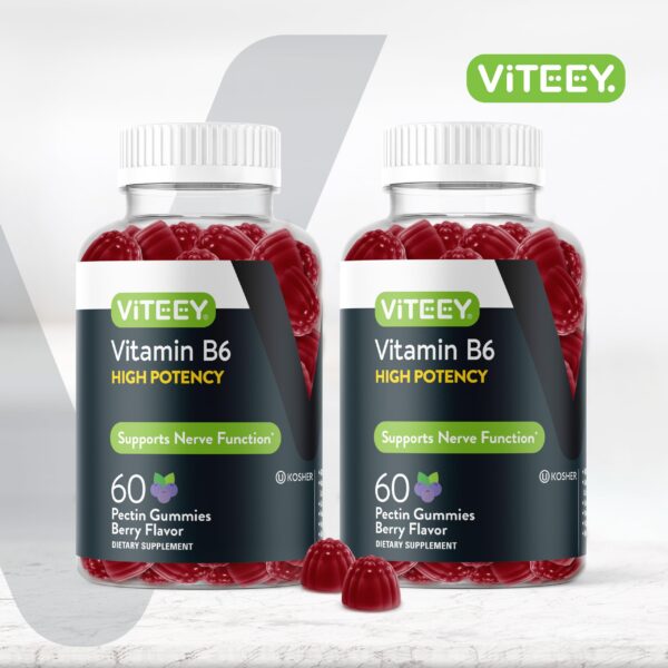 Frascos gomitas b6 100mg suplemento vitamínico Viteey doble