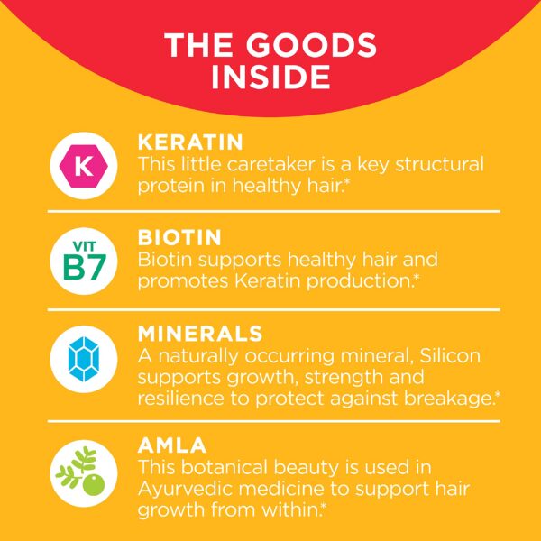 Frascos gomitas OLLY para cabello y digestión sin sabores sintéticos