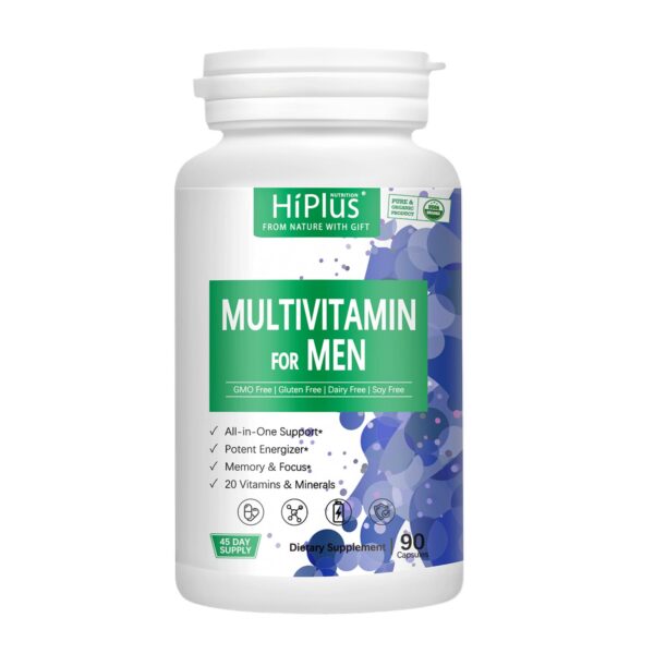 Frasco de multivitamínico para hombres HiPlus 90 cápsulas