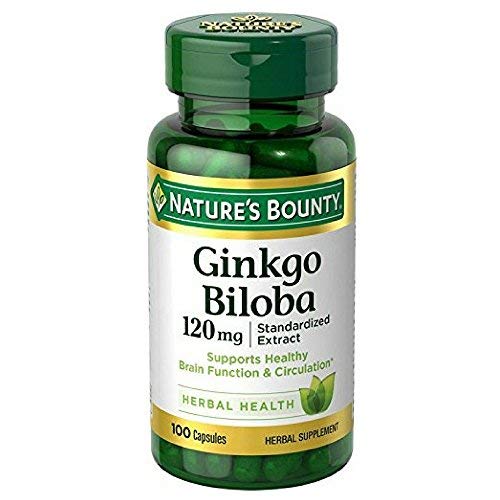 Frascos Nature's Bounty Ginkgo Biloba 120mg 100 cápsulas c/u