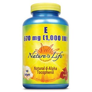 Version 1.0.0 Frasco Nature's Life vitamina E 1000 UI 100 cápsulas antioxidante