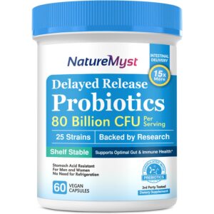 Version 1.0.0 Frasco de probióticos NatureMyst con 80 mil millones UFC