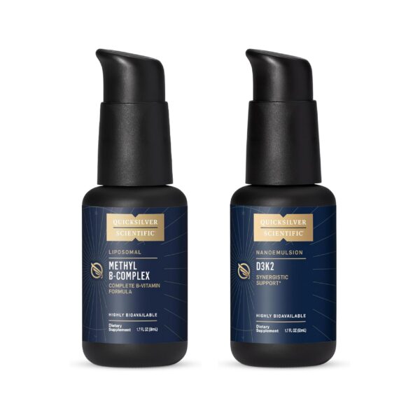 Frascos Quicksilver complejo B metil nanoemulsionado D3K2 50ml