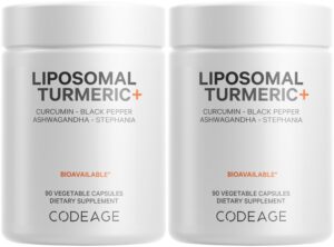 Frascos de suplemento orgánico de cúrcuma Codeage pack doble