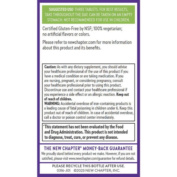 Frascos y tabletas vitaminas prenatales New Chapter