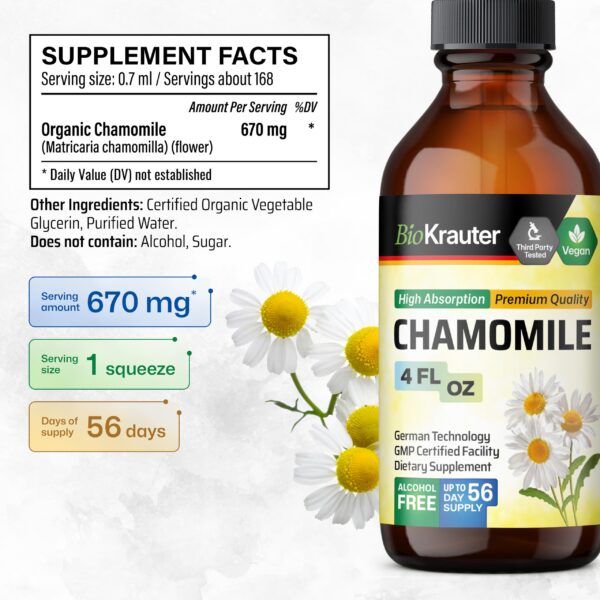 Frasco con tintura manzanilla BIO KRAUTER para apoyo calmante