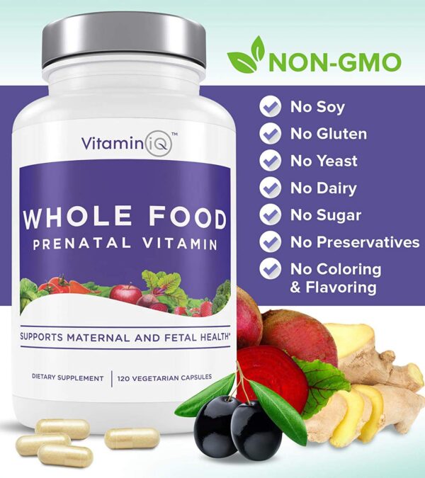 Frascos vitamina prenatal VitaminIQ comida completa vegana