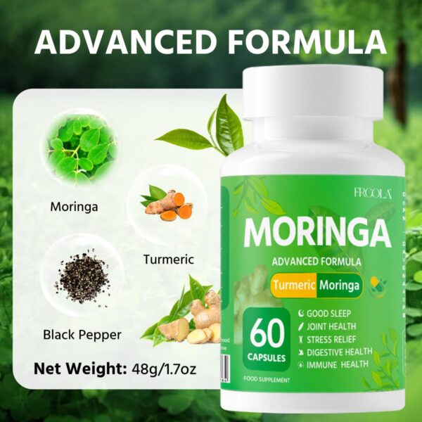 Version 1.0.0 Cápsulas de moringa orgánica en frasco