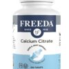 Frontal de Freeda citrato de calcio frente a la etiqueta