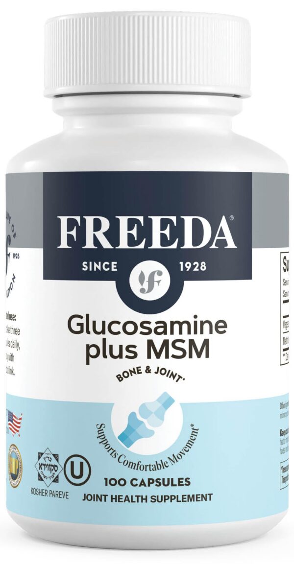 Frasco FREEDA Glucosamine MSM – etiqueta frontal
