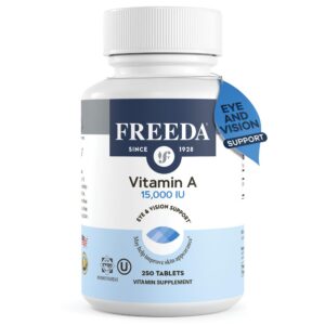 Botella Freeda Kosher Vitamina A Palmitato 15,000 UI tabletas