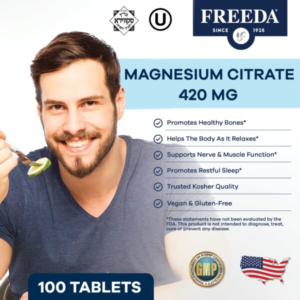 Tabletas recubiertas citrato de magnesio Freeda 400 mg
