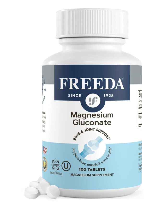 Frente de Freeda Magnesium Gluconate tabletas