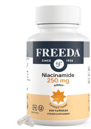 Freeda Niacinamida vitamina B3 250 mg paquete de 500 cápsulas