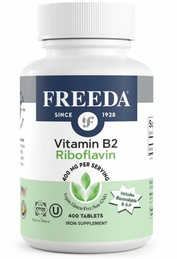 Frente de la caja Freeda-vitamina B2 400 mg
